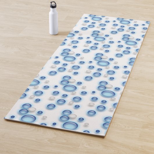 Tapis De Yoga Yoga Mat - Bulles en bleu et blanc (En situation)