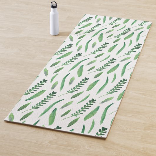 Tapis De Yoga Yoga Mat - Green Leaves Pattern (En situation)