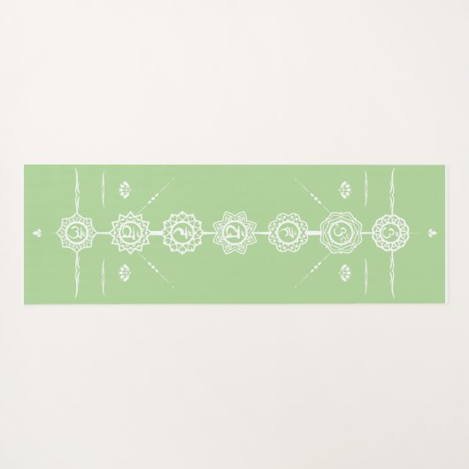 Tapis De Yoga Yoga mat guide 7 Chakras design vert (Dos (Horizontal))