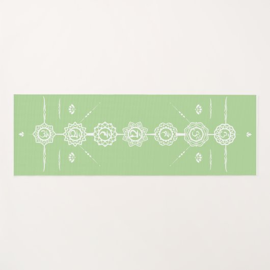 Tapis De Yoga Yoga mat guide 7 Chakras design vert (Devant (Horizontal))