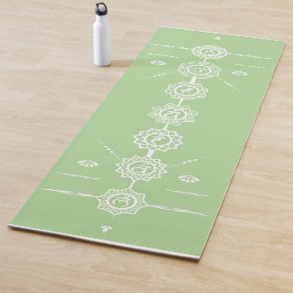 Tapis De Yoga Yoga mat guide 7 Chakras design vert