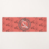 TAPIS DE YOGA YOGA MAT HEUREUX FLEURS DE GRAINES AVEC INITIAL PE (Devant (Horizontal))
