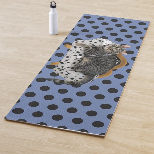 Tapis De Yoga Yoga Mat Lazy Chat Pois (En situation)