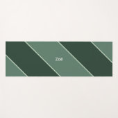 Tapis De Yoga Yoga Mat - Persalised Green Stripes Pattern (Devant (Horizontal))