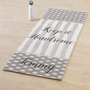 Tapis De Yoga Yoga Mats Yoga Gris et Blanc Polkadot Gris