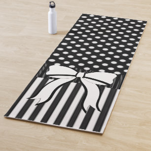 Tapis De Yoga Yoga Mats Yoga Polkadot noir et blanc