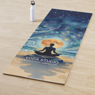 Tapis De Yoga Yoga Méditation Ciel Nocturne Étoilé Lune Plage Oc