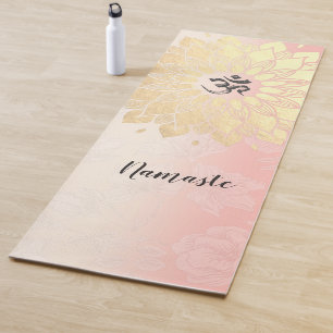 Tapis De Yoga YOGA Méditation Instructeur Gold Mandala OM Symbol
