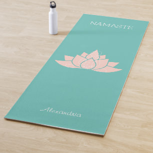 Tapis De Yoga Yoga Namaste Couleur Turquoise avec Pose Lotus Gir