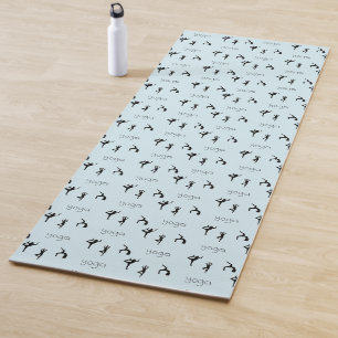 Tapis De Yoga Yoga pose et texte motif sur bleu