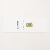 Tapis De Yoga Yoga pose swirls retro green orange name slogan (Devant (Horizontal))