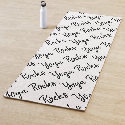 Tapis De Yoga Yoga Rocks Blanc & Noir Yoga Mat (En situation)