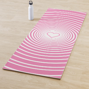 Tapis De Yoga Yoga rose Mat Coeur blanc rayé ou choisir des coul