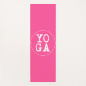 Tapis De Yoga YOGA | Typographie amusante - Rose chaud (Devant)