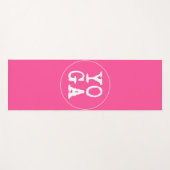 Tapis De Yoga YOGA | Typographie amusante - Rose chaud (Devant (Horizontal))