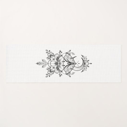 Tapis De Yoga Yogamate personnalisable avec design de fleurs (Devant (Horizontal))