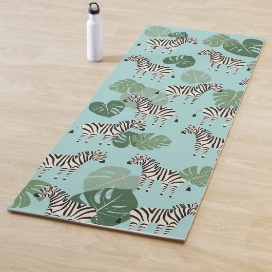 Tapis De Yoga Zebra Monstera Motif (En situation)