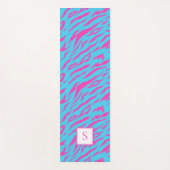 Tapis De Yoga Zebra Stripes bleu violet Monogramme personnalisé (Devant)