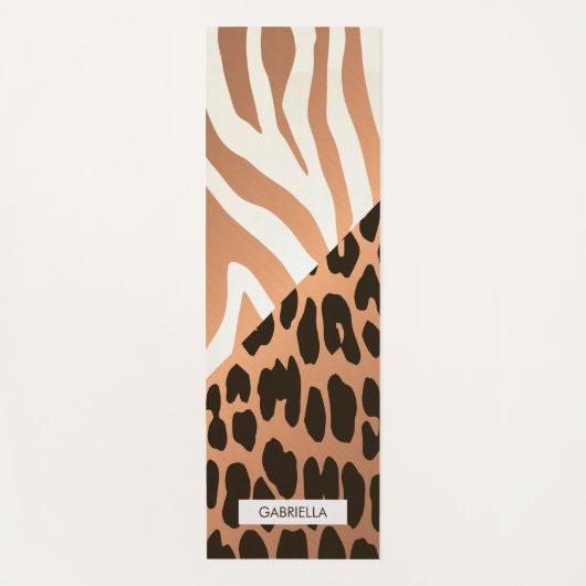 Tapis De Yoga Zèbre et Empreinte de léopard (Devant)