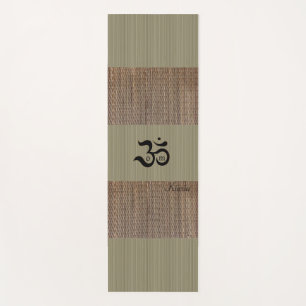 Tapis De Yoga Zen Om tatami vert imprimé nom personnalisé rust