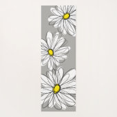 Tapis De Yoga Zen Trendy Daisy avec gris et jaune (Dos)