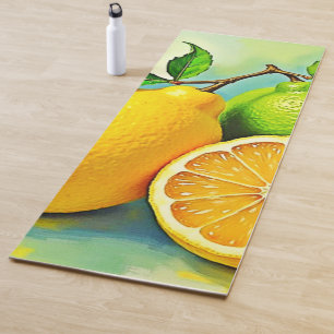 Tapis De Yoga Zesty Citrus Burst Sunshine Design