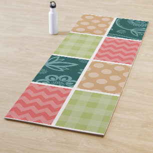 Tapis De Yoga Zigzag, Chevron, En vichy, Pois, Patchwork