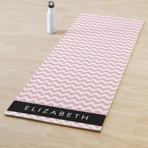 Tapis De Yoga Zigzag Rose, Chevron Rose, Motif Vague, Votre Nom