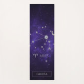 Tapis De Yoga Zodiac Purple Aries | Horoscope d'astrologie cosmi (Devant)