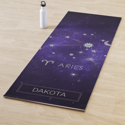 Tapis De Yoga Zodiac Purple Aries | Horoscope d'astrologie cosmi (En situation)