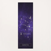 Tapis De Yoga Zodiac Purple Gemini | Horoscope d'astrologie cosm (Devant)