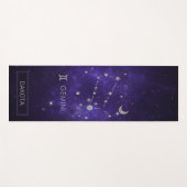 Tapis De Yoga Zodiac Purple Gemini | Horoscope d'astrologie cosm (Devant (Horizontal))