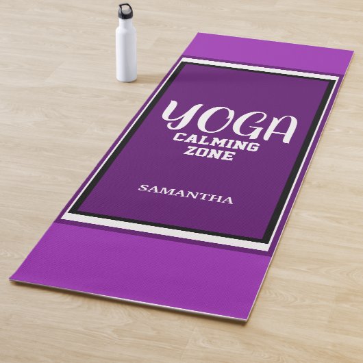 Tapis De Yoga Zone de calme de Yoga blanc violet (En situation)