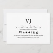 Tapis d'encre Invitations de mariage Black White (Devant)