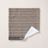 Tapis en tissu brun pâle Motif géométrique (Gant de toilette)