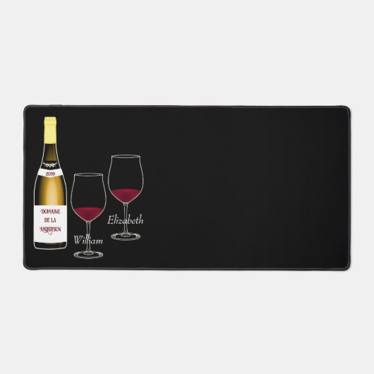Tapis et sous-mains de bureau à thème vin (Recto)