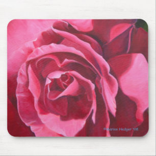 Tapis floral de souris de rose de rose