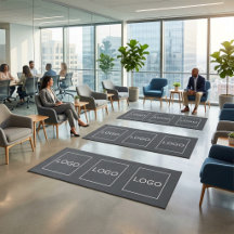 Tapis gris charbon personnalisé pour entreprises c