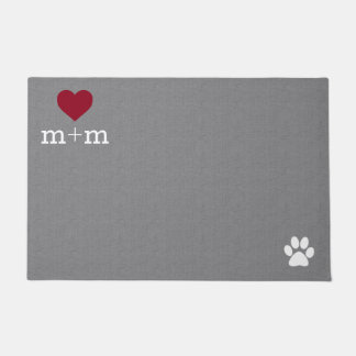 Tapis gris personnalisé d'animal familier