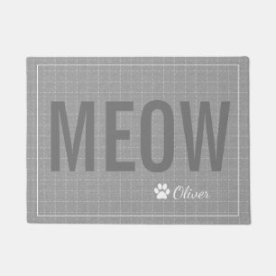 Tapis gris personnalisé d'animal familier de chat