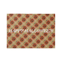 Tapis Happy Halloween avec motif de citrouille ami