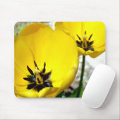 Tapis jaune de souris de tulipe (Avec souris)
