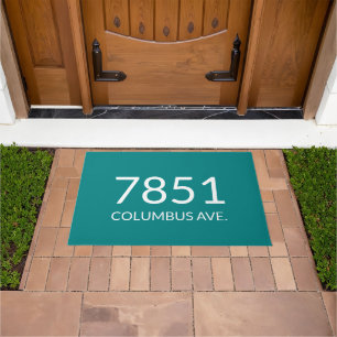 Tapis minimaliste turquoise et blanc élégant