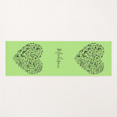 Tapis musical fait sur commande de yoga de coeurs (Devant (Horizontal))