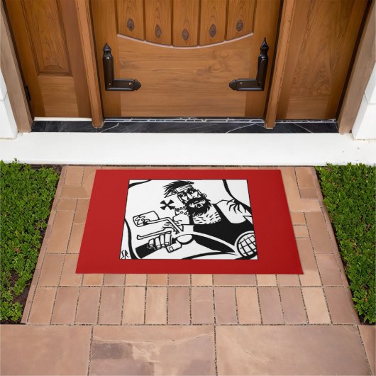 Tapis noir et rouge pour Biker Bro (De plein air)