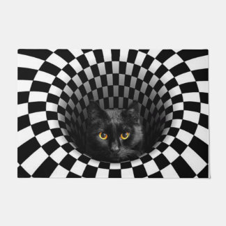 Tapis noir Peeking 3D Doormat | Funny Amoureux des