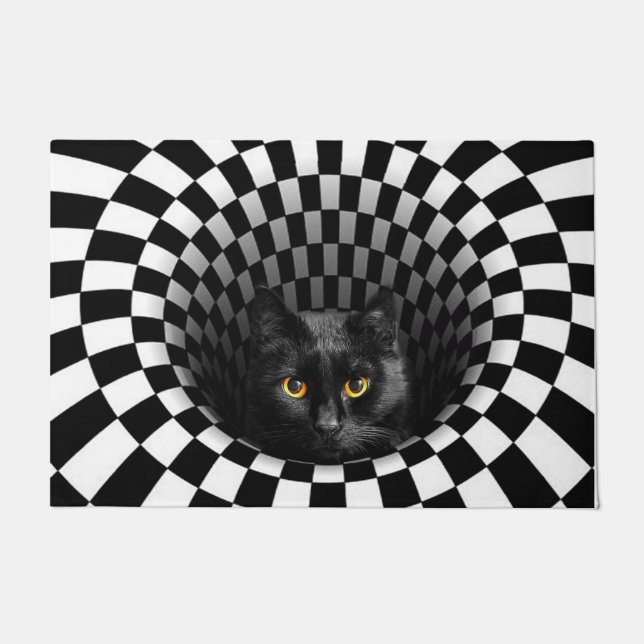Tapis noir Peeking 3D Doormat | Funny Amoureux des (Devant)