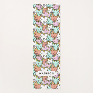 Tapis nommé fait sur commande de yoga de motif