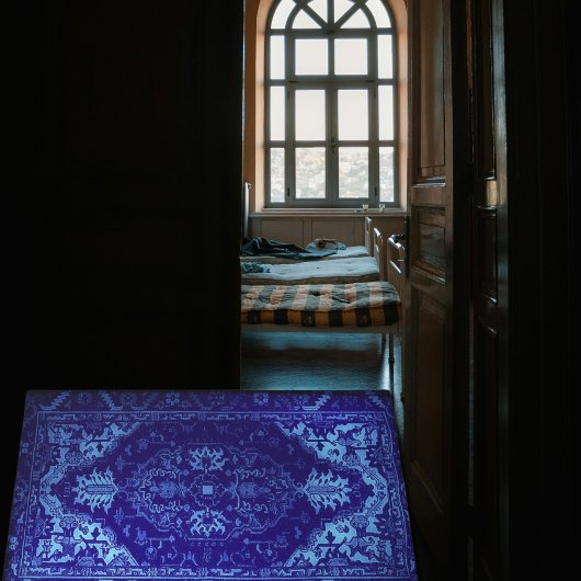 Tapis oriental - look bleu grunge