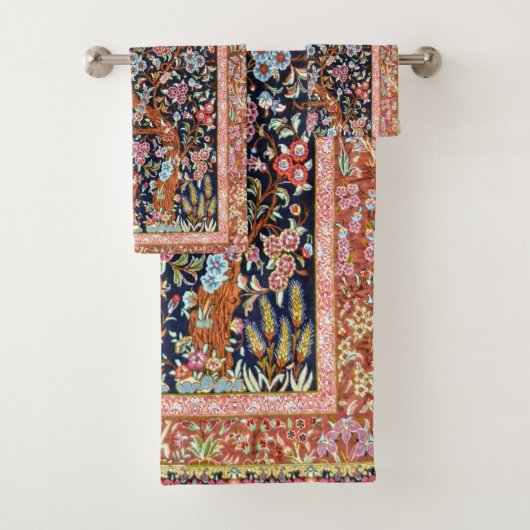 Tapis persan à motif floral oriental (En situation)